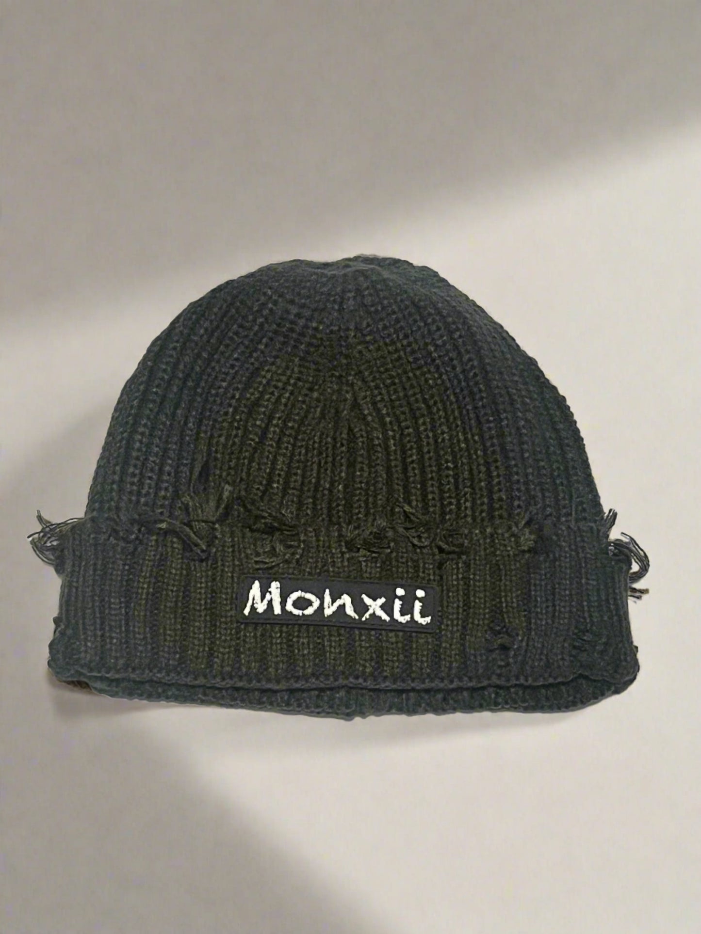 Men/women crochet knitted distressed beanie winter hat