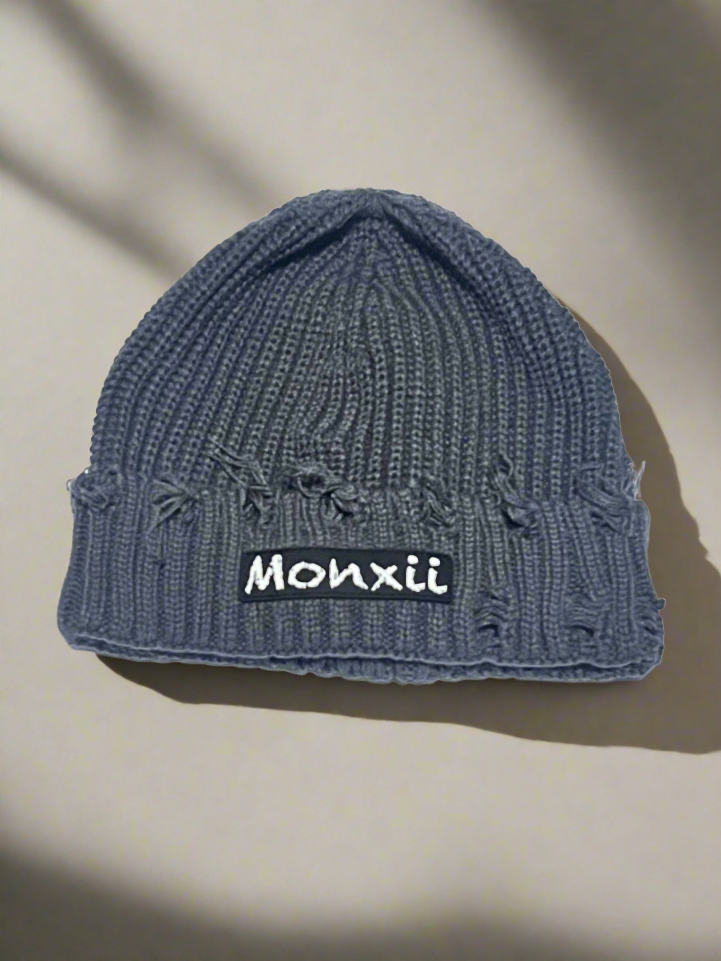 Men/women crochet knitted distressed beanie winter hat