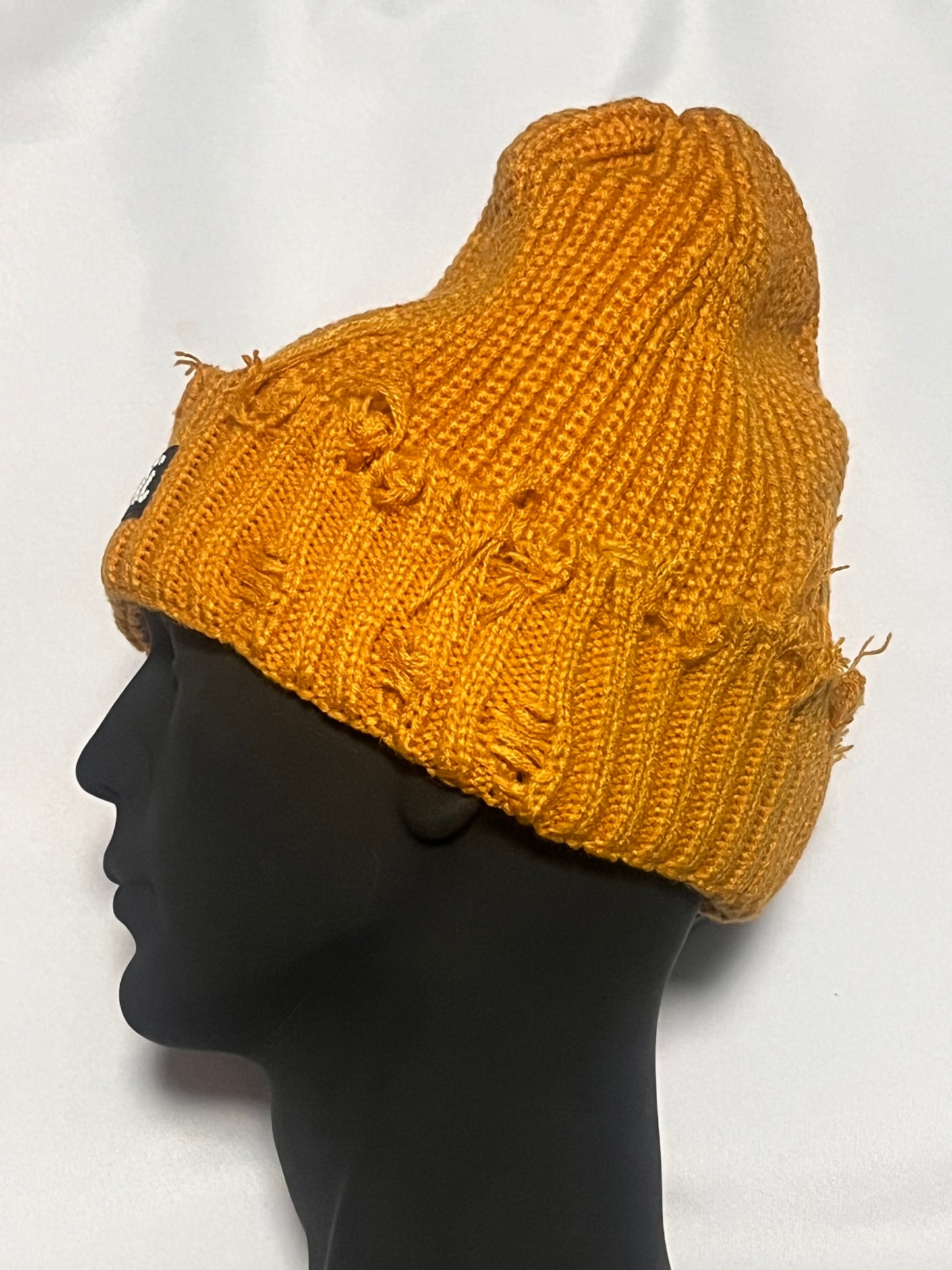 Men/women crochet knitted distressed beanie winter hat